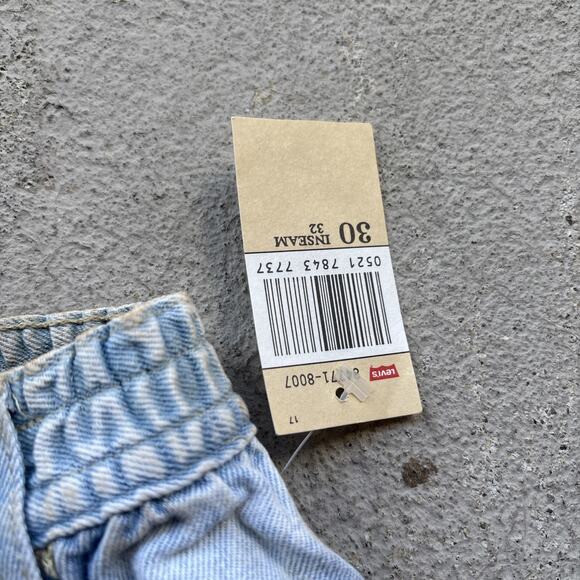 Deadstock 90s Dockers Jeans 30x32 Pleated Denim Levi’s Baggy Acid Wash Vintage - Picture 7 of 15